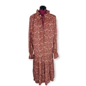 One Pretty Thing Maxi Dress Size Small Floral Poppy Prairie‎ Cottage